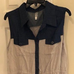 NEW Monoreno blue & grey sleeveless tunic/dress